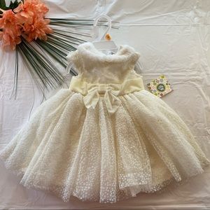 NWT Baby girl white dress 12 months from little me